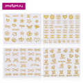 Best selling cheap XF6001-6020 golden sticker nail art wholesale